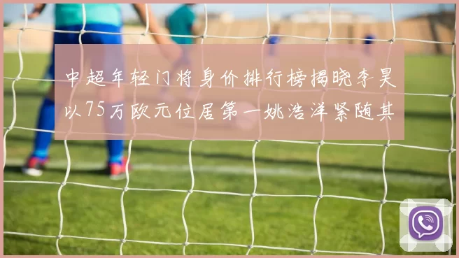 中超年轻门将身价排行榜揭晓李昊以75万欧元位居第一姚浩洋紧随其后